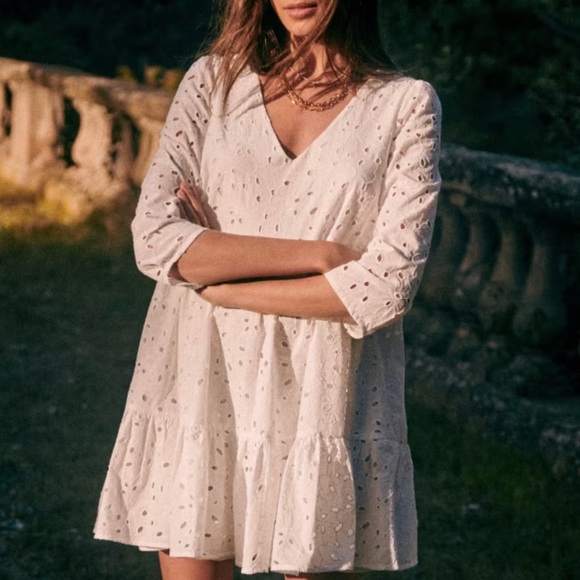 Sezane Aura Ecru Dress sz 36 - Picture 4 of 7